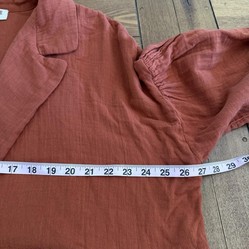 Free People Lyra Tiered Bed Jacket Gauzey Rust Orange Boho Oversized XL - Picture 13 of 14